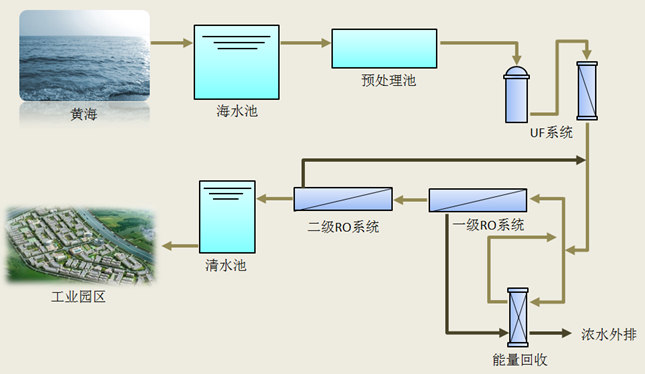 青岛海水淡化项目工艺流程图
